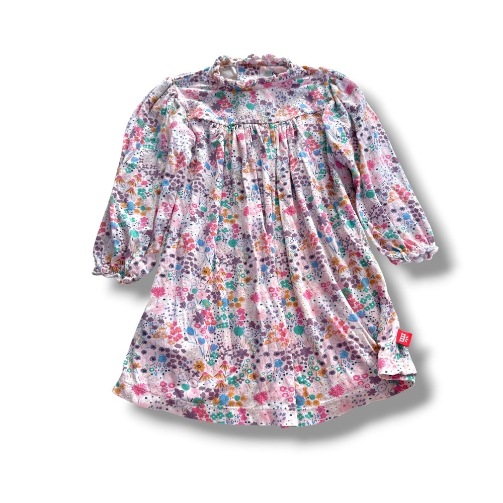 Magnetic Me Floral Dress Toddler 12-18M Pink Organic Cotton Magnetic Closure